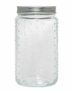 Home Essentials 169Oz Hobnail Glass Canister Kitchen & Pantry Storage