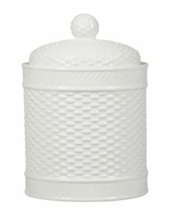 Home Essentials 28Oz Rd Basketweave Canister Kitchen & Pantry Storage