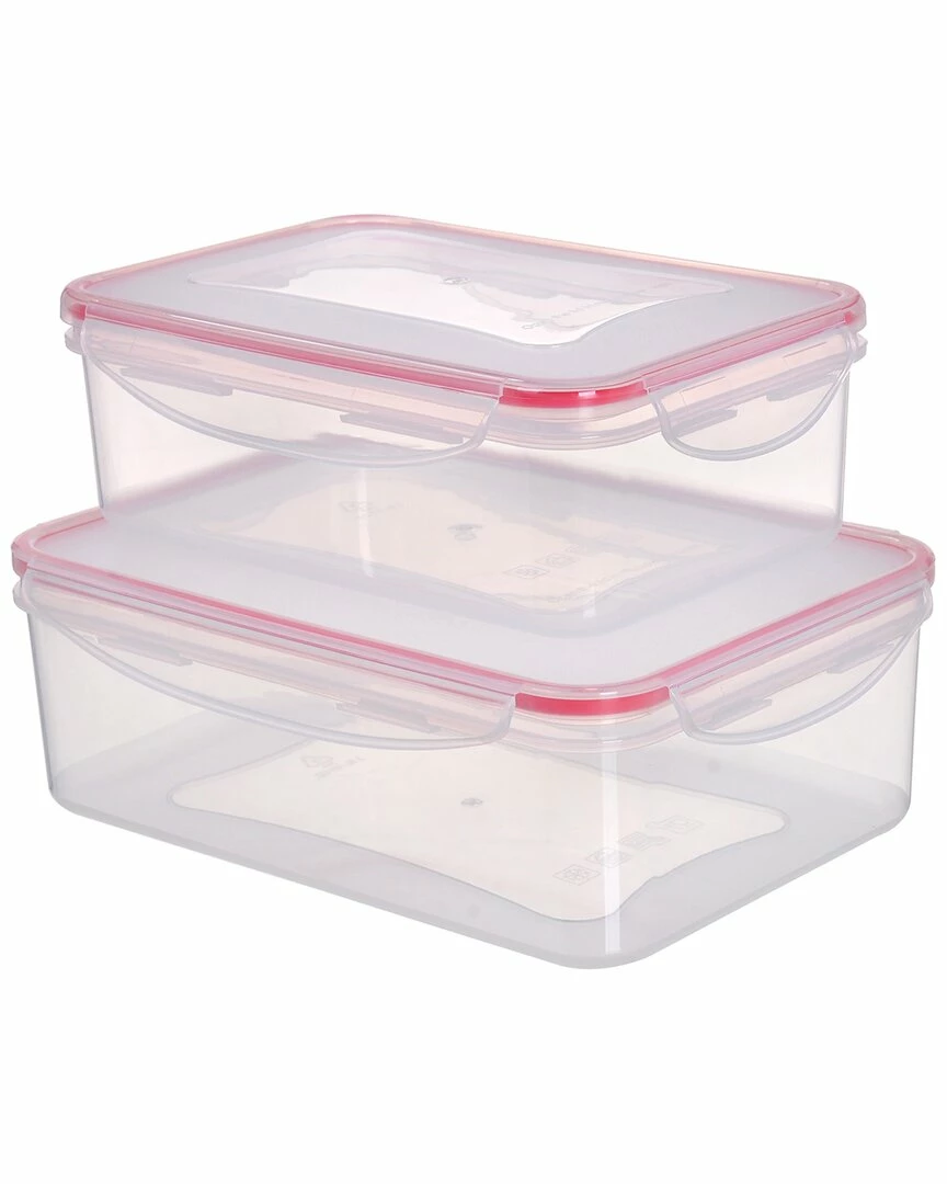 Home Essentials Fresh Rectangle 4Pc Plastic Storage Kitchen & Pantry Storage 4 Home Essentials Fresh Rectangle 4Pc Plastic Storage Kitchen & Pantry Storage - Image 2