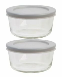 Home Essentials Fresh 4Cup 4Pc Bowls Grey Lid Kitchen & Pantry Storage