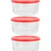 Home Essentials Fresh 4 Cup 6Pc Bowls Red Lids Kitchen & Pantry Storage