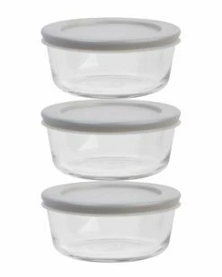 Home Essentials Fresh 4Cup 6Pc Bowls Grey Lids Kitchen & Pantry Storage