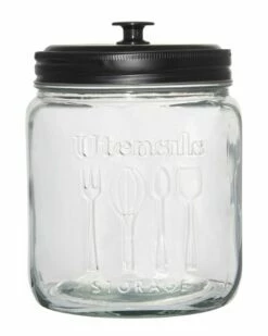 Home Essentials Retro Embossed 95Oz Canister Li Kitchen & Pantry Storage