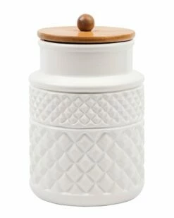 Home Essentials 54Oz Rd Facet Emboss Canister Kitchen & Pantry Storage