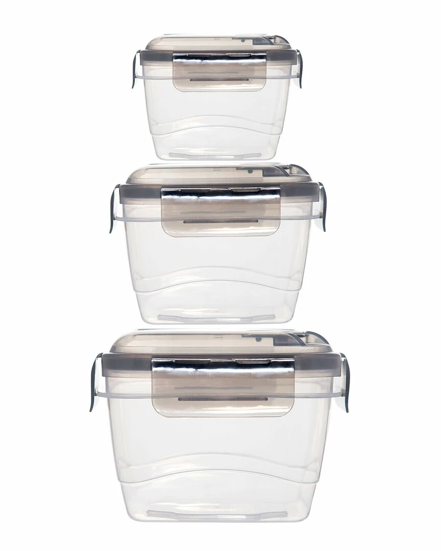 Home Essentials Fresh Set Of 3 Square Plastic Storage C Kitchen & Pantry Storage 3 Home Essentials Fresh Set Of 3 Square Plastic Storage C Kitchen & Pantry Storage