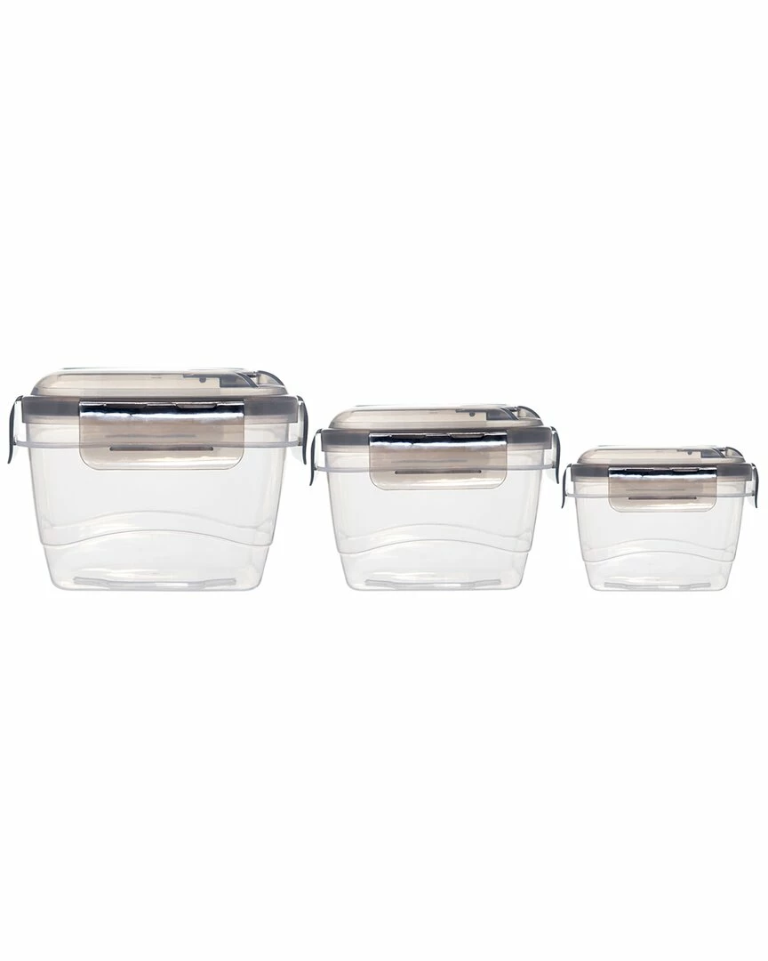 Home Essentials Fresh Set Of 3 Square Plastic Storage C Kitchen & Pantry Storage 4 Home Essentials Fresh Set Of 3 Square Plastic Storage C Kitchen & Pantry Storage - Image 2