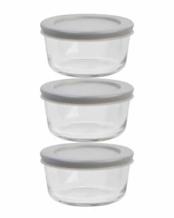 Home Essentials Fresh 2Cup 6Pc Bowls Grey Lids Kitchen & Pantry Storage
