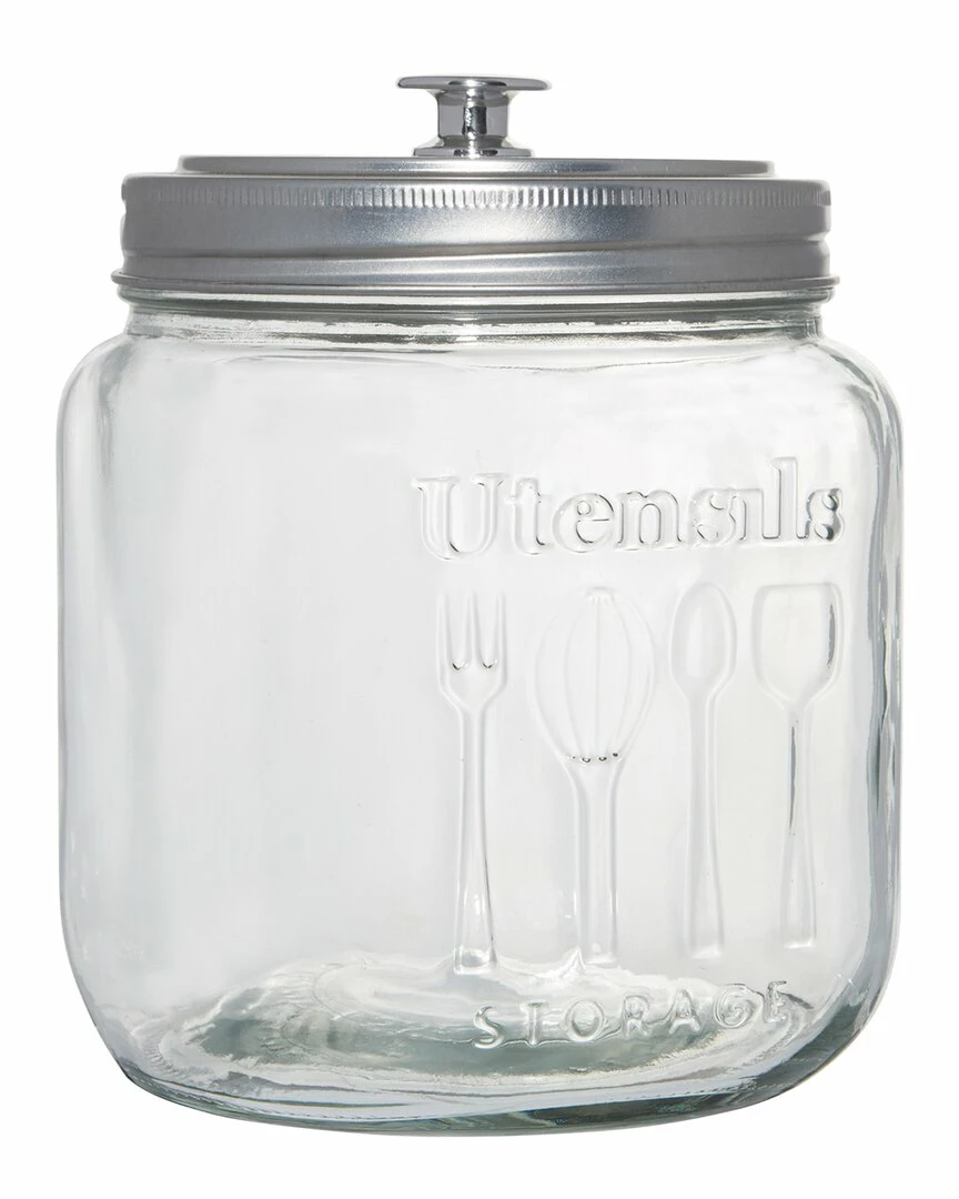 Home Essentials Retro Embossed 95Oz Canister Ss Lid Kitchen & Pantry Storage 4 Home Essentials Retro Embossed 95Oz Canister Ss Lid Kitchen & Pantry Storage - Image 2