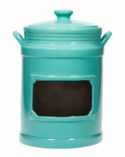 Home Essentials 67Oz Aqua 2-Hdl Chalkboard Canister Kitchen & Pantry Storage