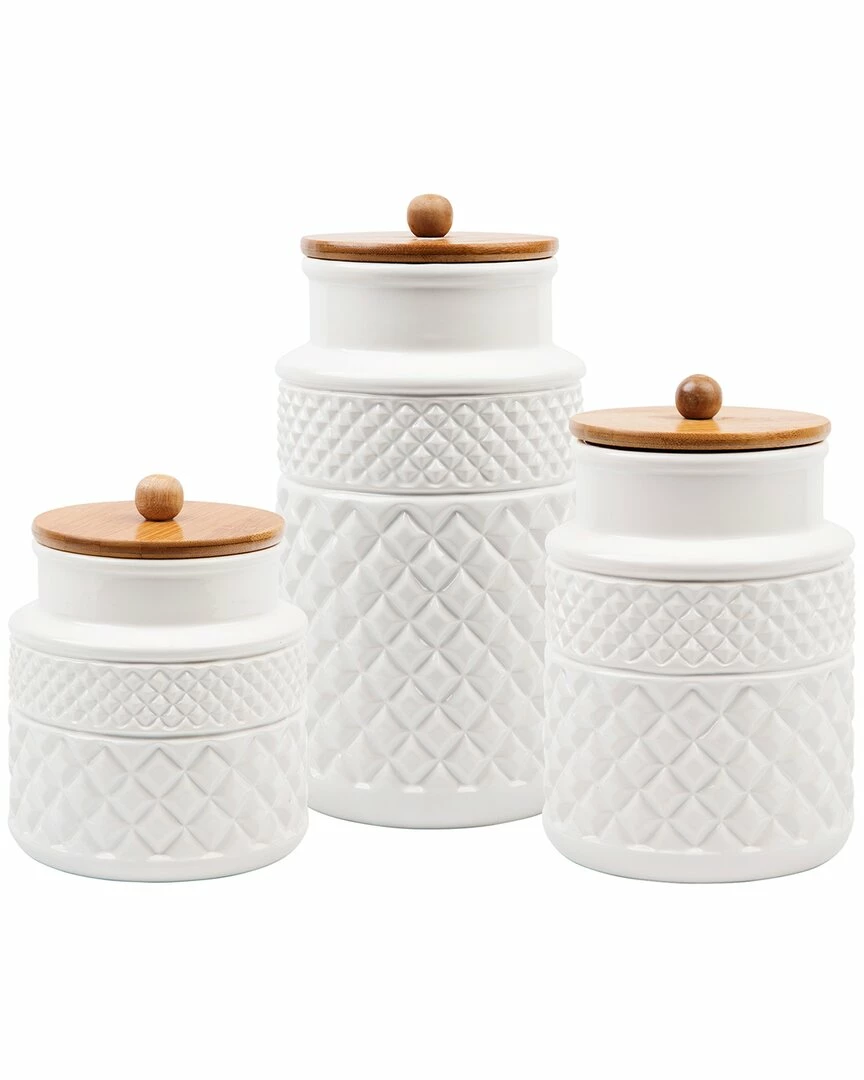 Home Essentials Set Of 3 Faceted Canisters Kitchen & Pantry Storage 3 Home Essentials Set Of 3 Faceted Canisters Kitchen & Pantry Storage