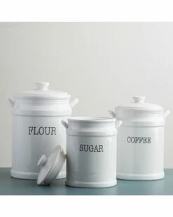 Home Essentials Fiddle&F Set Of 3 Prep Canisters With Kitchen & Pantry Storage