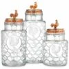 Home Essentials Set Of 3 Rooster Copper Top Ca Kitchen & Pantry Storage