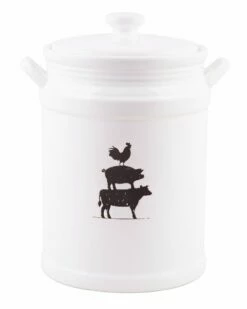Home Essentials 135Oz Debossed Cowith Pig/Rooster Canst Kitchen & Pantry Storage