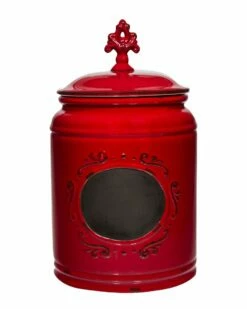 Home Essentials 11.5in Large Red Canister 177 Oz Kitchen & Pantry Storage