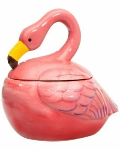 Home Essentials 10in Flamingo Cookie Jar Kitchen & Pantry Storage