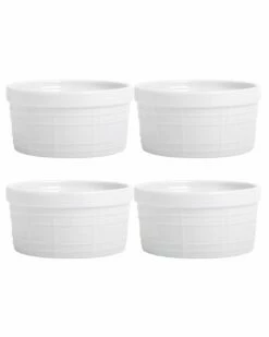 Home Essentials Set Of 4 4Oz Gridline Ramekin Decorative Items & Frames