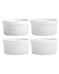 Home Essentials Set Of 4 4Oz Asst Embossed Ramekin Decorative Items & Frames