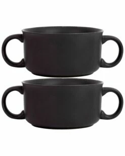 Home Essentials Set Of 2 20Oz Mt Flat Soup Crock Decorative Items & Frames