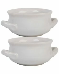 Home Essentials Set Of 2 20Oz Curved Soup Crocks Decorative Items & Frames
