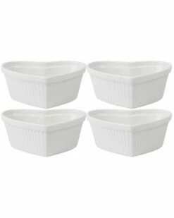 Home Essentials Set Of 4 8Oz Heart Shape Ramekin Decorative Items & Frames