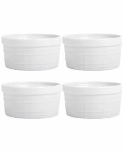 Home Essentials Set Of 4 8Oz Gridline Ramekins Decorative Items & Frames