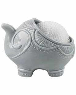 Home Essentials Grey Elephant Ceramic Scrubby Holder Soap & Lotion Dispensers