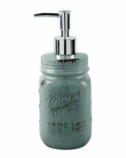 Home Essentials 8in Antique Blu/Grey Lotion Pump Soap & Lotion Dispensers