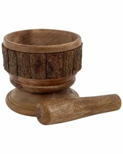 Home Essentials Lg Bark Etch Wood Mortar Pestle Kitchen Tools & Gadgets 5 Home Essentials Lg Bark Etch Wood Mortar Pestle Kitchen Tools & Gadgets -Home Essentials store 3050993954 RLLZ 2