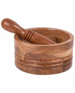Home Essentials 6in Acacia Mortar & Pestle Kitchen Tools & Gadgets