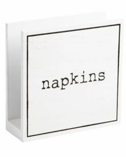 Home Essentials Ja 6in Wood Napkin Holder Serveware