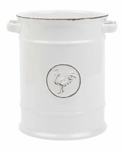Home Essentials 7in Grey 2-Hndl Crock With Logo Serveware