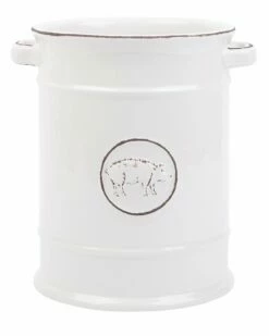 Home Essentials 7in Grey 2-Hndl Crock With Logo Serveware