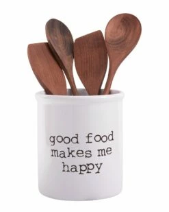 Home Essentials 6in Good Food Utensil Crock Serveware