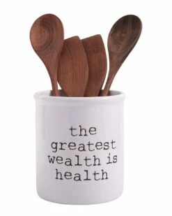 Home Essentials 6in Wealth Health Utensil Crock Serveware