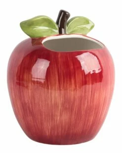 Home Essentials 9in Red Apple Utensil Crock Serveware