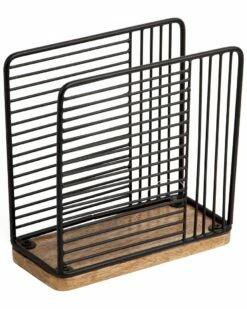 Home Essentials Wire Napkin Hold With Wood Serveware