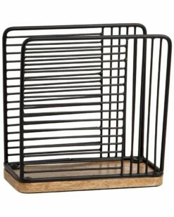 Home Essentials Wire Napkin Hold With Wood Serveware -Home Essentials store 3050994056 RLLZ 3