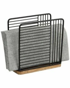 Home Essentials Wire Napkin Hold With Wood Serveware -Home Essentials store 3050994056 RLLZ 4