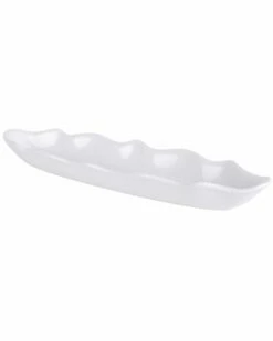 Home Essentials Pure 18in Ruffle Edge Oval Platter Serveware
