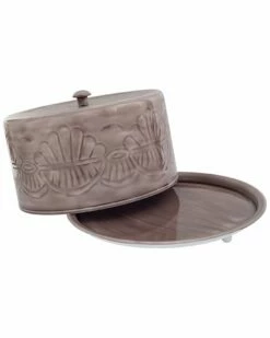 Home Essentials 13in Grey Covered Cake Dome Serveware -Home Essentials store 3050994259 RLLZ 3
