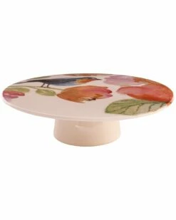 Home Essentials 10in Bird Floral Foot Cake Stand Serveware