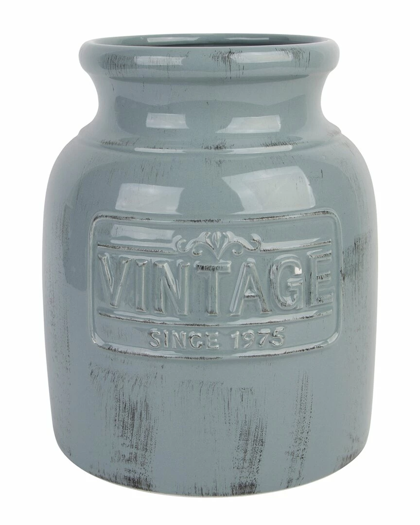 Home Essentials 9.4in Antique Blu Grey Utensil Crock Serveware 3 Home Essentials 9.4in Antique Blu Grey Utensil Crock Serveware