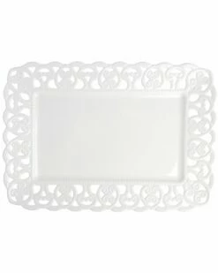 Home Essentials 16X11 Pierced Scroll Rectangle Platter Serveware